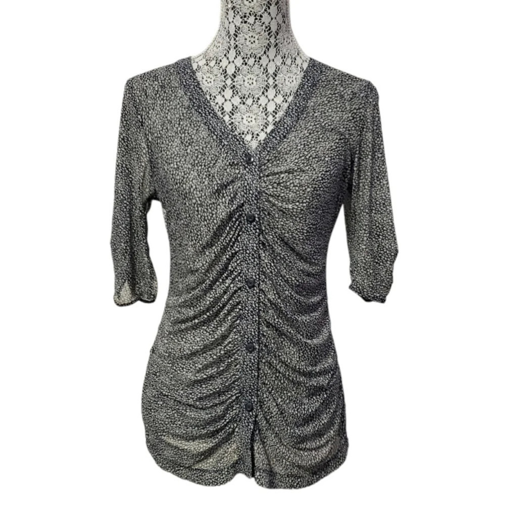 CAbi Women's Button Down Sheer Top M